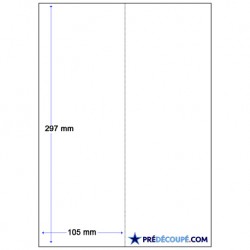 A4 paper sheets microperforated into 2 vertical coupons