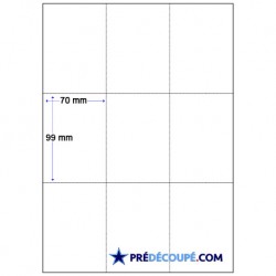 Microperforated A4 paper sheets - 9 coupons 70x99mm.