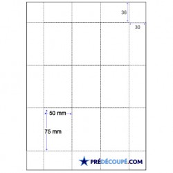 Feuilles A4 prédécoupées 9 coupons (50x75mm)