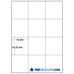 Feuilles A4 prédécoupées 12 coupons (70x74mm)