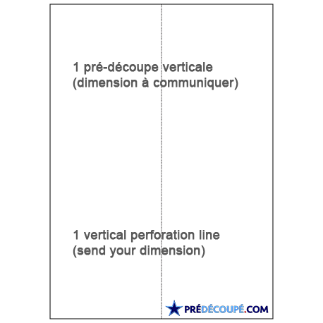 Feuilles blanches A4 prédécoupées en 2 coupons verticaux