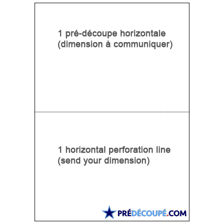 Feuilles A4 avec une perforation horizontale sur mesure