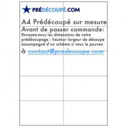 Feuilles A4 prédécoupées 9 coupons (50x75mm)